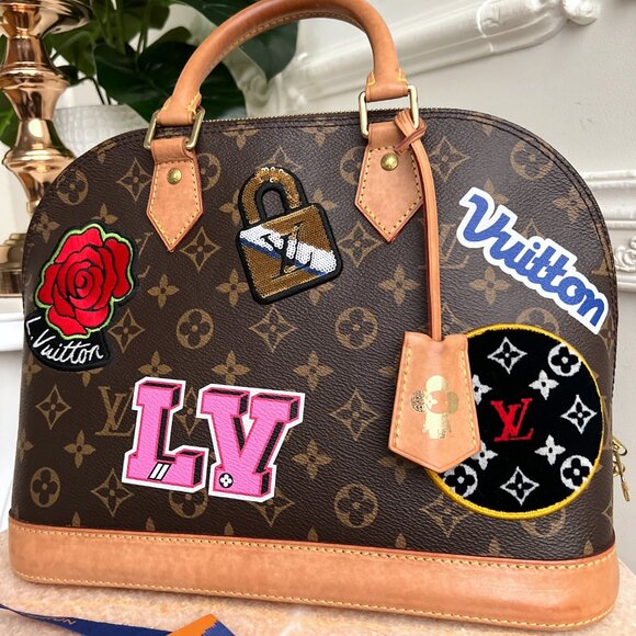 Authentic Louis Vuitton Alma Limited Edition Patches Monogram Canvas PM B0870 - Picture 7 of 16